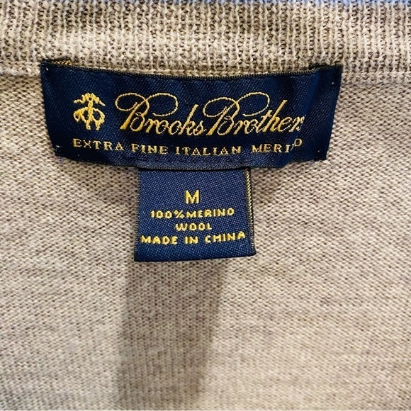 Brooks Brothers Academia Italian Merino Wool Argyle Knit Sweater Gray MEDIUM - Picture 2 of 6